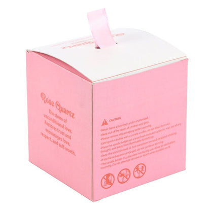 The Sun Rose Quartz Crystal Chip Candle - ScentiMelti  The Sun Rose Quartz Crystal Chip Candle