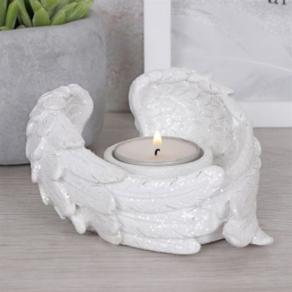 Glitter Angel Wing Candle Holder - ScentiMelti  Glitter Angel Wing Candle Holder