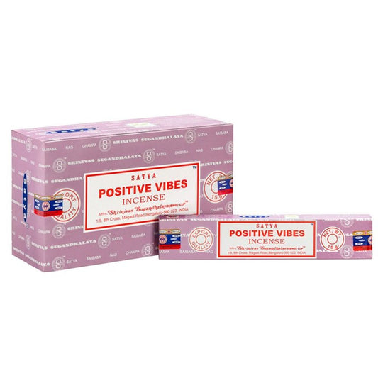 Set of 12 Packets of Positive Vibes Incense Sticks by Satya - ScentiMelti  Set of 12 Packets of Positive Vibes Incense Sticks by Satya