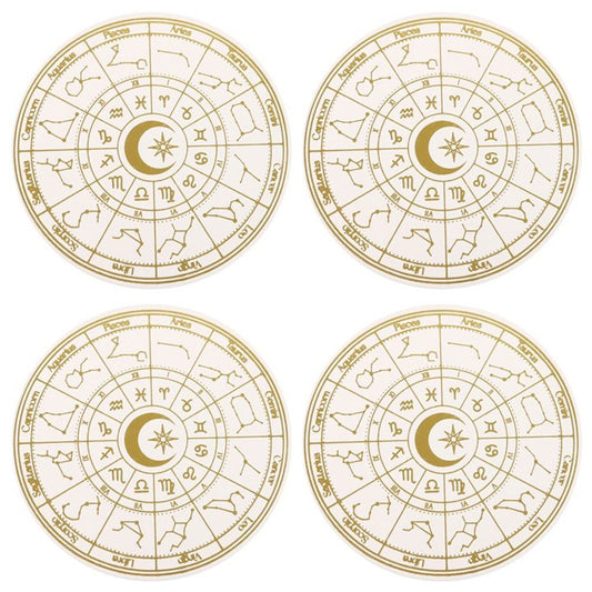 Astrology Wheel Coaster Set - ScentiMelti  Astrology Wheel Coaster Set