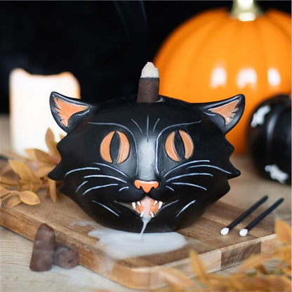 Black Cat Backflow Incense Burner - ScentiMelti  Black Cat Backflow Incense Burner