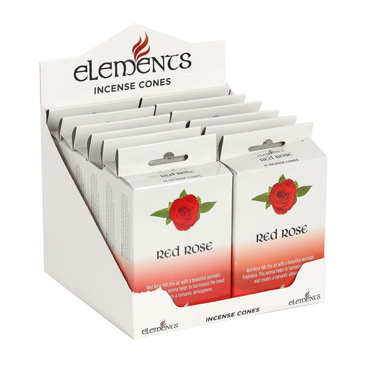 Set of 12 Packets of Elements Red Rose Incense Cones