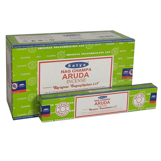 Set of 12 Packets of Aruda Incense Sticks by Satya