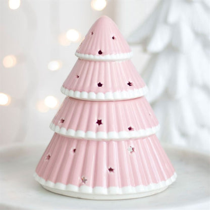 Pink Christmas Tree Oil Burner - ScentiMelti  Pink Christmas Tree Oil Burner