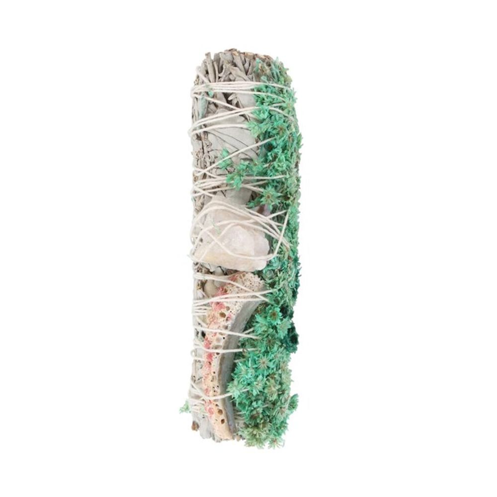 6in Ritual Wand Smudge Stick with White Sage, Abalone and Quartz - ScentiMelti  6in Ritual Wand Smudge Stick with White Sage, Abalone and Quartz