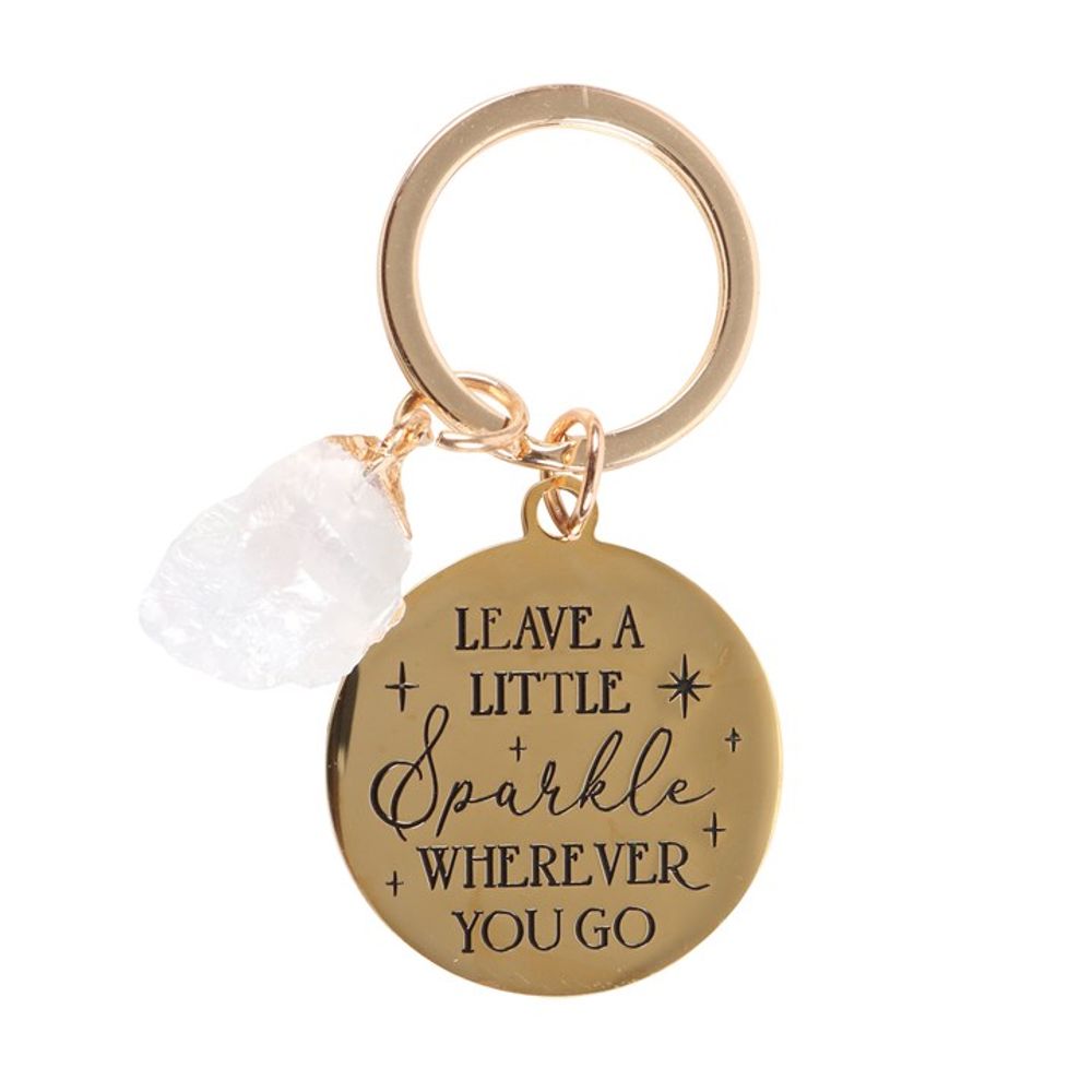 Leave a Little Sparkle Clear Quartz Crystal Keyring - ScentiMelti  Leave a Little Sparkle Clear Quartz Crystal Keyring