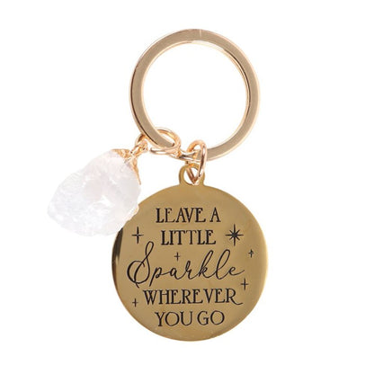 Leave a Little Sparkle Clear Quartz Crystal Keyring - ScentiMelti  Leave a Little Sparkle Clear Quartz Crystal Keyring