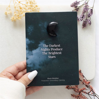 Darkest Nights Black Obsidian Crystal Moon Greeting Card - ScentiMelti  Darkest Nights Black Obsidian Crystal Moon Greeting Card