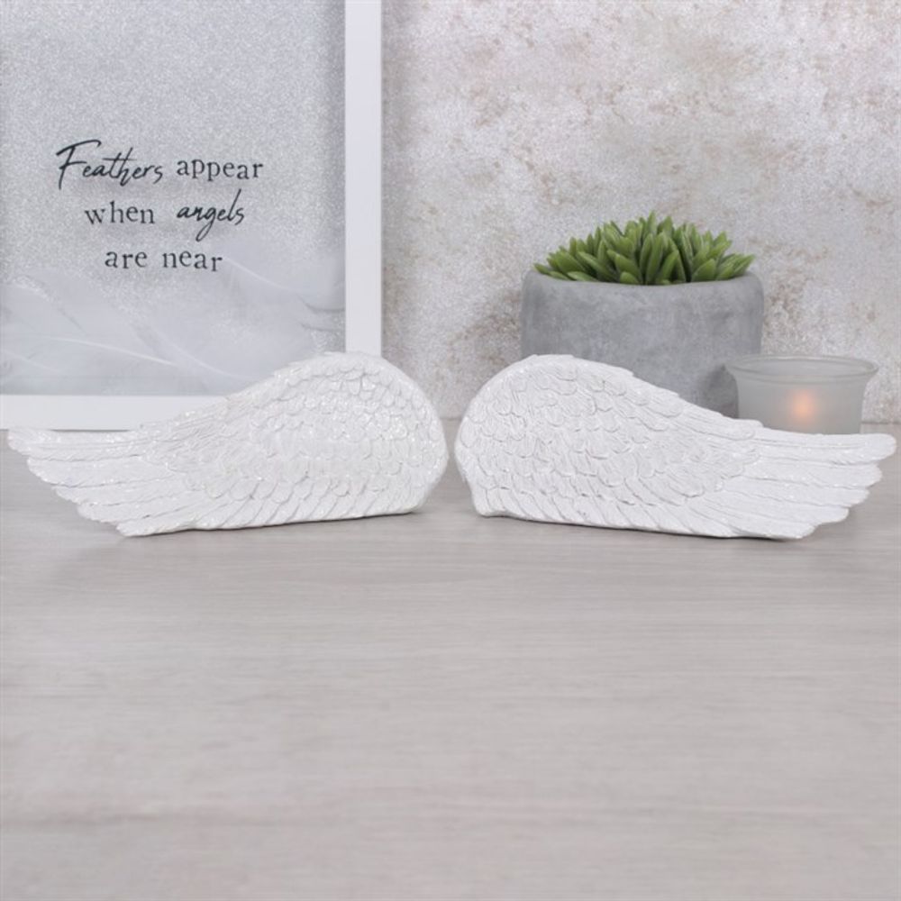 Set of 2 Glitter Standing Angel Wings - ScentiMelti Home Fragrance, Beauty & Gifts UK