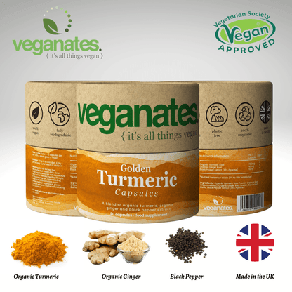 Organic Vegan Turmeric Curcumin & Ginger Supplement with Black Pepper in Plastic Free Biodegradable Tub - ScentiMelti  Organic Vegan Turmeric Curcumin & Ginger Supplement with Black Pepper in