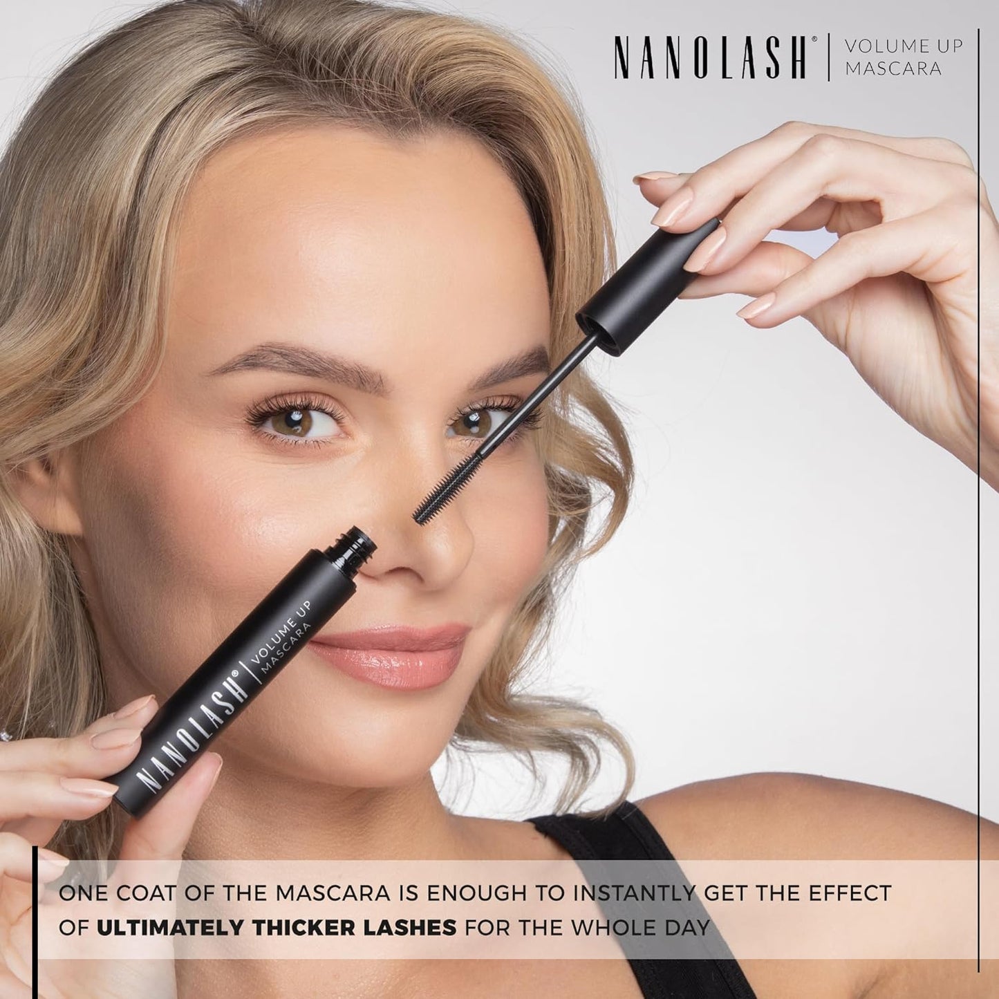 Nanolash Volume Up Mascara 10 ml - thickening mascara, effect of full and thick eyelashes, increasing volume, volumizing mascara, black mascara - ScentiMelti Home Fragrance, Beauty & Gifts UK