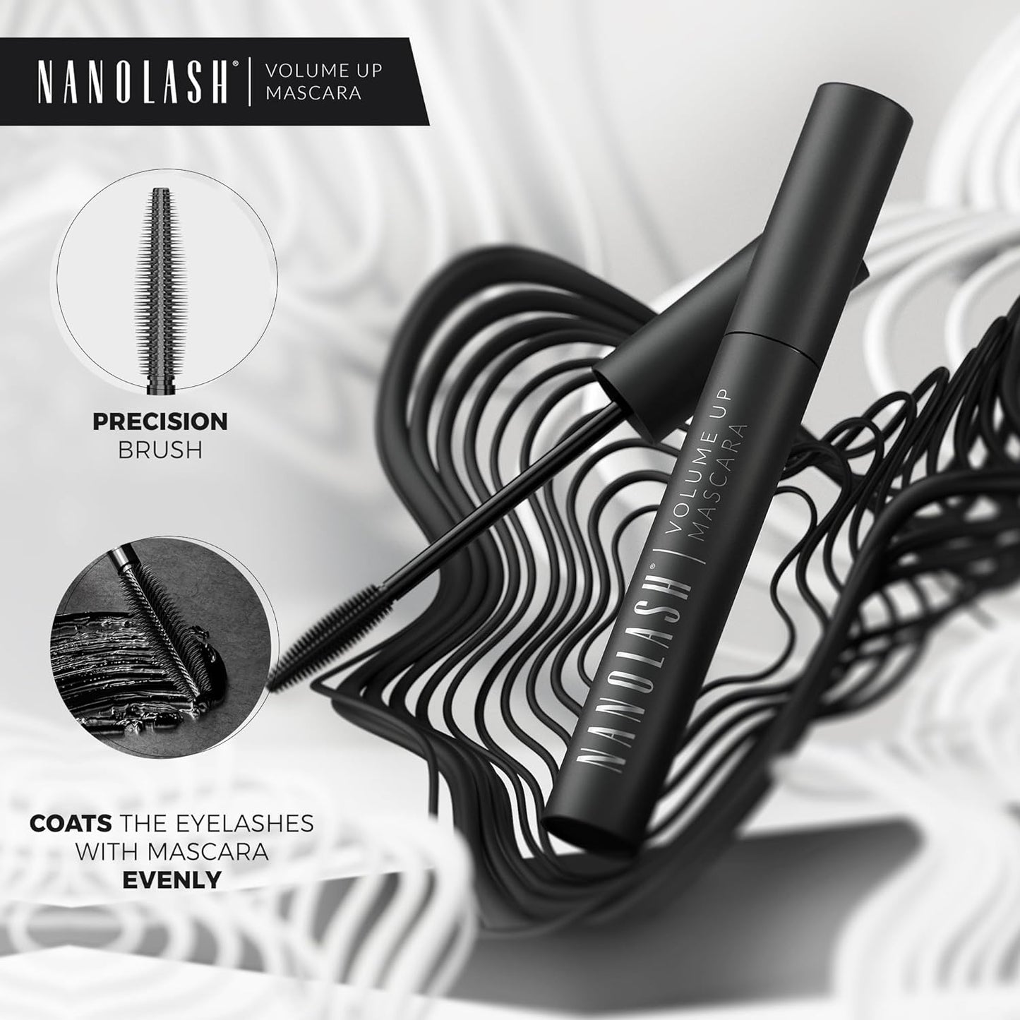 Nanolash Volume Up Mascara 10 ml - thickening mascara, effect of full and thick eyelashes, increasing volume, volumizing mascara, black mascara - ScentiMelti Home Fragrance, Beauty & Gifts UK