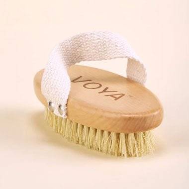 Voya - Exfloiating Body Brush & Organic Cotton Pouch - ScentiMelti Home Fragrance, Beauty & Gifts UK