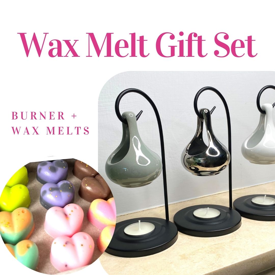 GIFT SET Hanging Teardrop Wax Melt Oil Burner | WHITE & GREY - ScentiMelti  GIFT SET Hanging Teardrop Wax Melt Oil Burner | WHITE & GREY