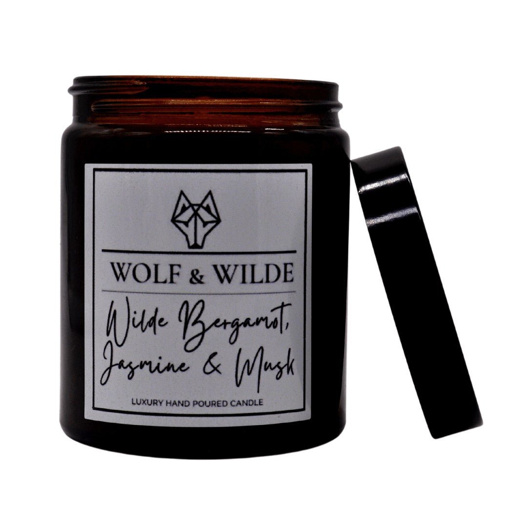 Wilde Bergamot, Jasmine & Musk Luxury Aromatherapy Scented Candle - ScentiMelti Home Fragrance, Beauty & Gifts UK