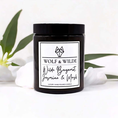 Wilde Bergamot, Jasmine & Musk Luxury Aromatherapy Scented Candle - ScentiMelti Home Fragrance, Beauty & Gifts UK