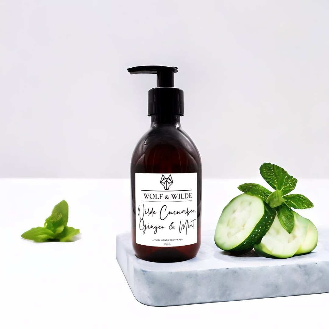 Wilde Cucumber, Ginger & Mint Luxury 2 In 1 Liquid Soap - Hand & Body 250ML - ScentiMelti Home Fragrance, Beauty & Gifts UK