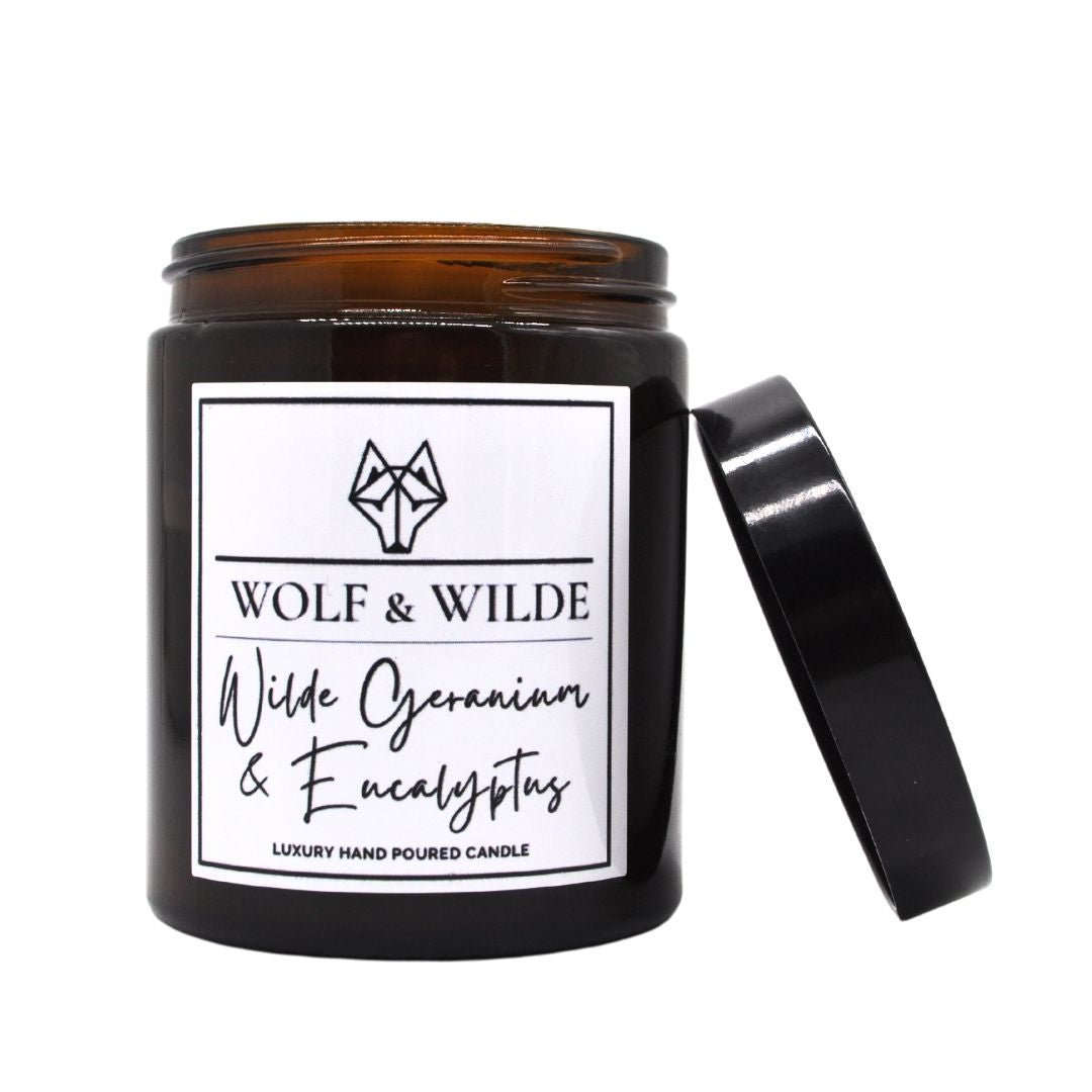 Wilde Geranium & Eucalyptus Luxury Aromatherapy Scented Candle - ScentiMelti Home Fragrance, Beauty & Gifts UK