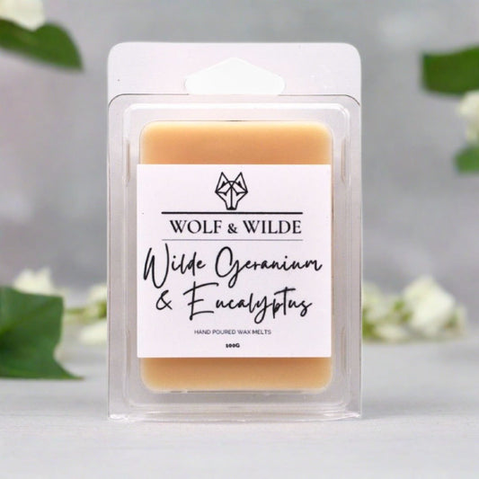 Wilde Geranium & Eucalyptus Soy Wax Melts 100g / 6 Blocks Wolf & Wilde ScentiMelti Wax Melts