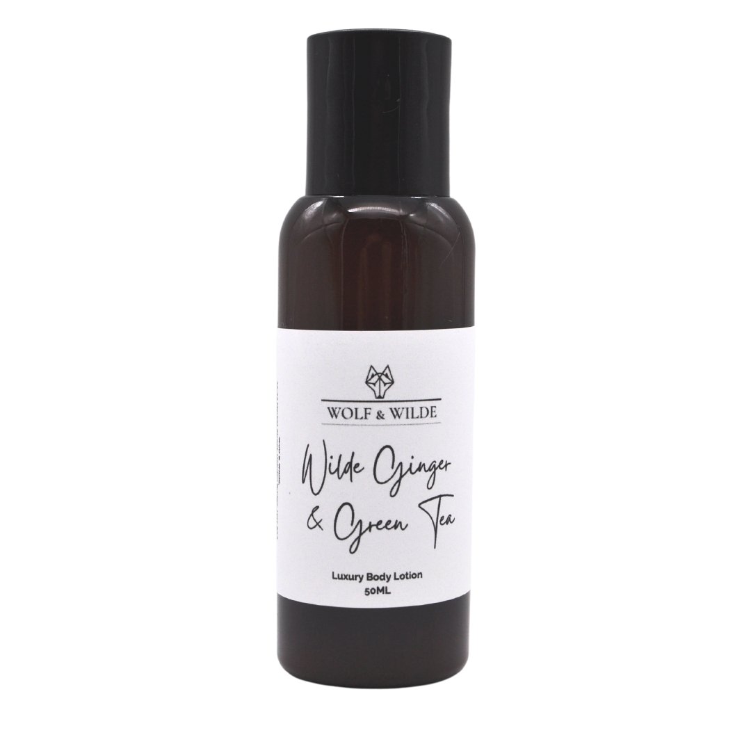 Wilde Ginger & Green Tea Travel Size Luxury Body Lotion 50ML Wolf & Wilde ScentiMelti Wax Melts