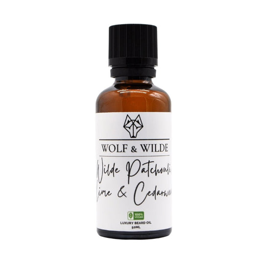 Wilde Patchouli, Lime & Cedarwood Luxury Beard Oil 50ML Wolf & Wilde ScentiMelti Wax Melts