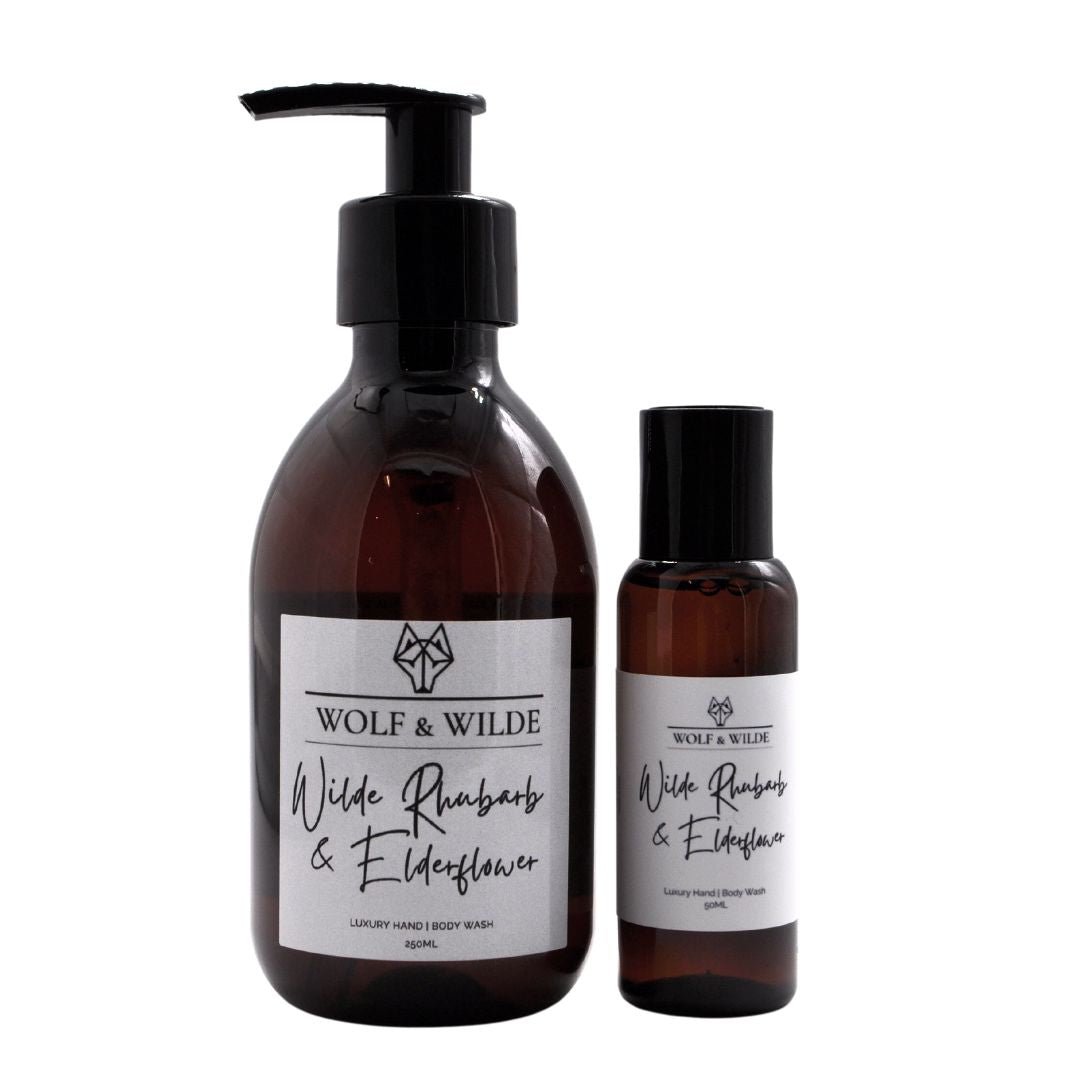 Wilde Rhubarb & Elderflower Travel Size Luxury Hand & Body Wash 50ML - ScentiMelti Home Fragrance, Beauty & Gifts UK