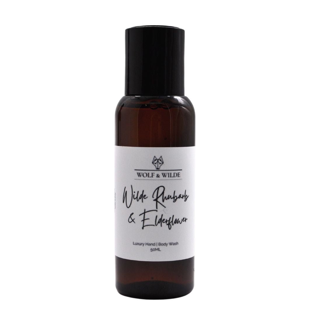 Wilde Rhubarb & Elderflower Travel Size Luxury Hand & Body Wash 50ML - ScentiMelti Home Fragrance, Beauty & Gifts UK