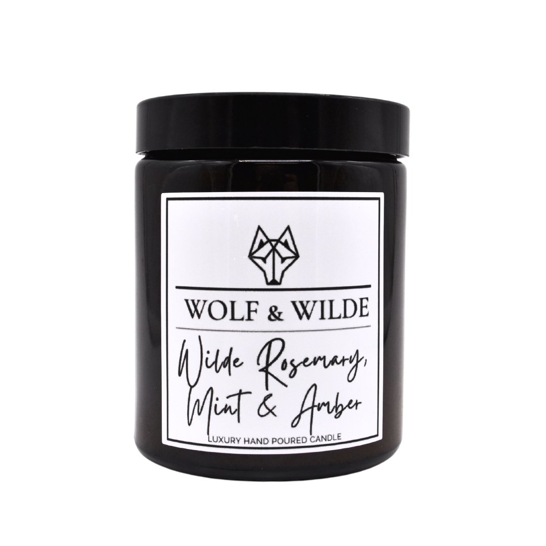 Wilde Rosemary, Mint & Amber Luxury Aromatherapy Scented Candle - ScentiMelti Home Fragrance, Beauty & Gifts UK