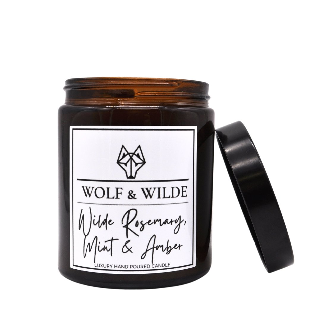 Wilde Rosemary, Mint & Amber Luxury Aromatherapy Scented Candle - ScentiMelti Home Fragrance, Beauty & Gifts UK