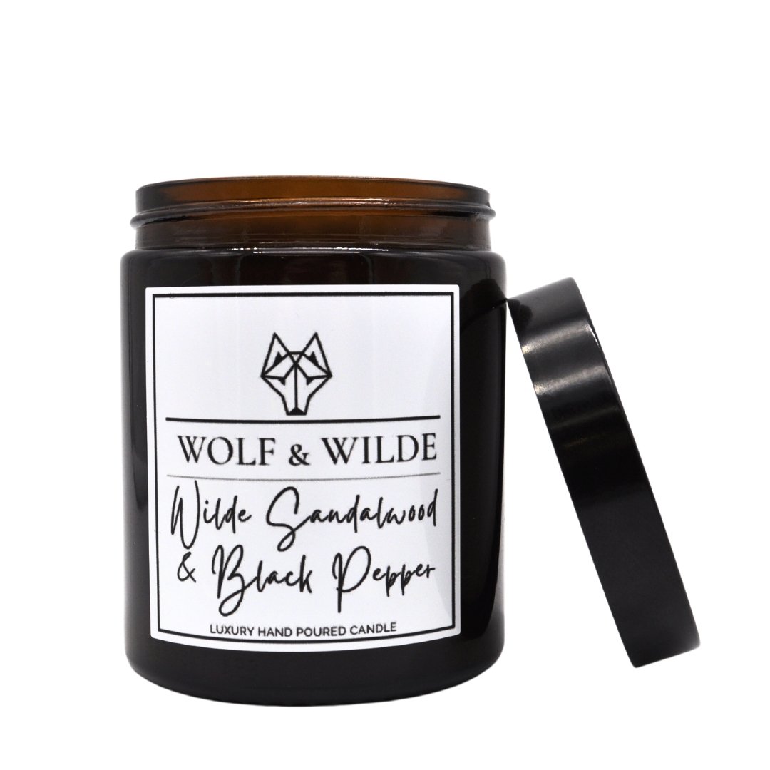 Wilde Sandalwood & Black Pepper Luxury Aromatherapy Scented Candle - ScentiMelti Home Fragrance, Beauty & Gifts UK