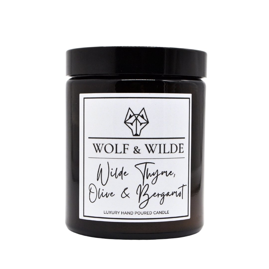 Wilde Thyme, Olive & Bergamot Luxury Handmade Scented Candle Wolf & Wilde ScentiMelti Wax Melts