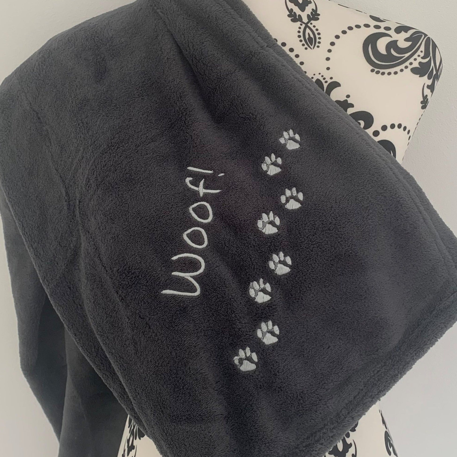 Pet Fleece Blanket - Mini Paws - Personalised in Corner Cool Beans Embroidery & Personalisation ScentiMelti Wax Melts