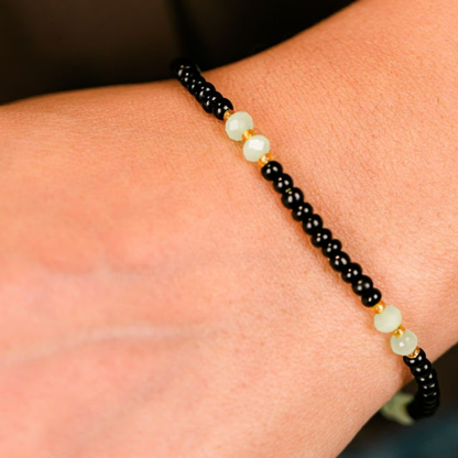 Black Golden Beads Indian Everyday Devil Eye Mangalsutra Nazaria Bracelet - ScentiMelti Home Fragrance, Beauty & Gifts UK