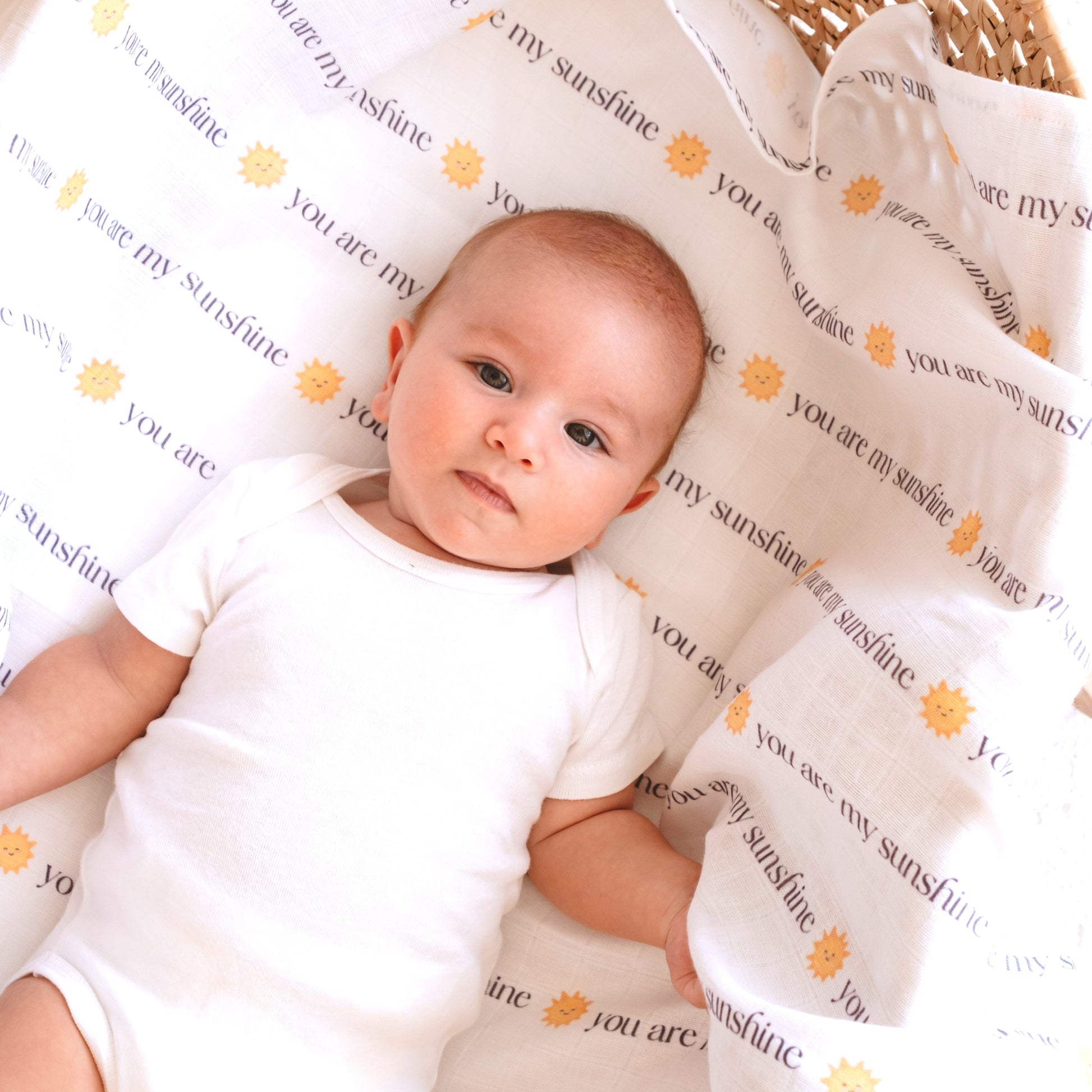 Muslin Swaddle Baby Blanket - You are my sunshine - ScentiMelti Home Fragrance, Beauty & Gifts UK