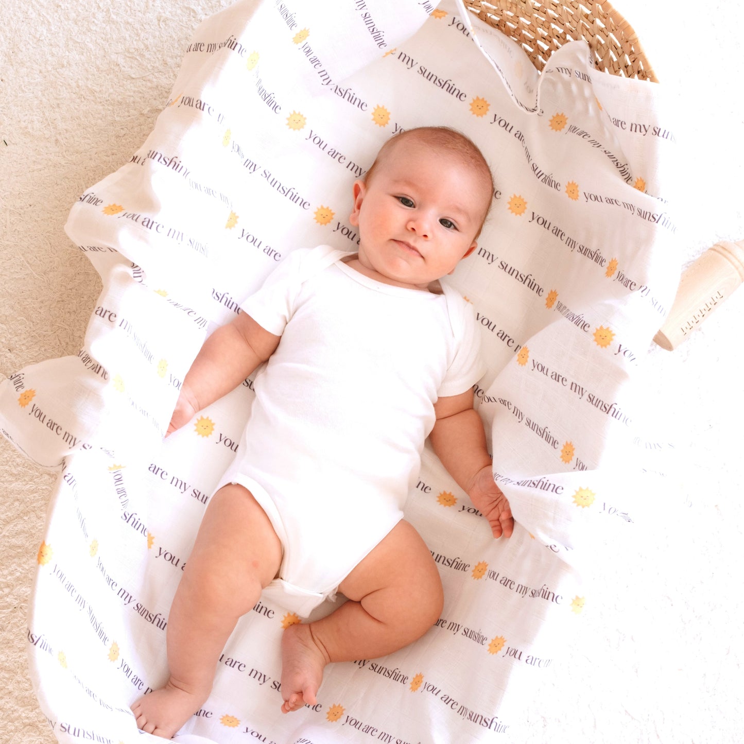 Muslin Swaddle Baby Blanket - You are my sunshine - ScentiMelti Home Fragrance, Beauty & Gifts UK