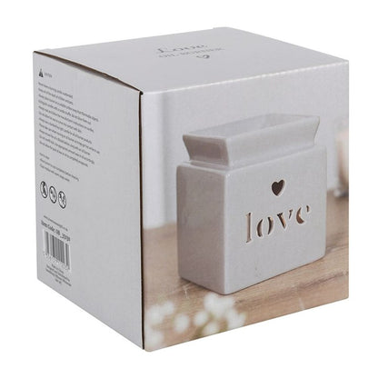 Grey Love Cut Out Oil Burner - ScentiMelti  Grey Love Cut Out Oil Burner