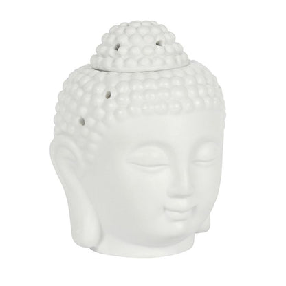 White Buddha Head Oil Burner - ScentiMelti  White Buddha Head Oil Burner