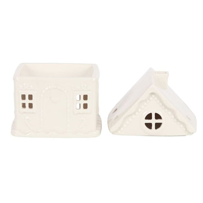 White Gingerbread House Oil Burner - ScentiMelti  White Gingerbread House Oil Burner