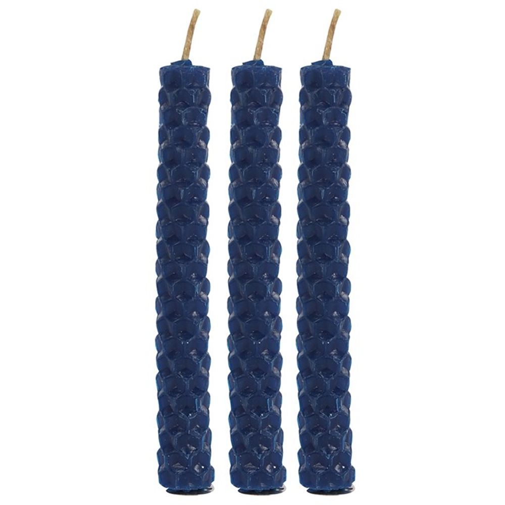 Set of 6 Blue Beeswax Spell Candles - ScentiMelti Wax Melts