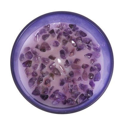 Third Eye Chakra Lavender Crystal Chip Candle - ScentiMelti  Third Eye Chakra Lavender Crystal Chip Candle