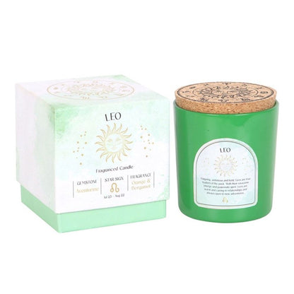 Leo Orange & Bergamot Gemstone Zodiac Candle - ScentiMelti  Leo Orange & Bergamot Gemstone Zodiac Candle