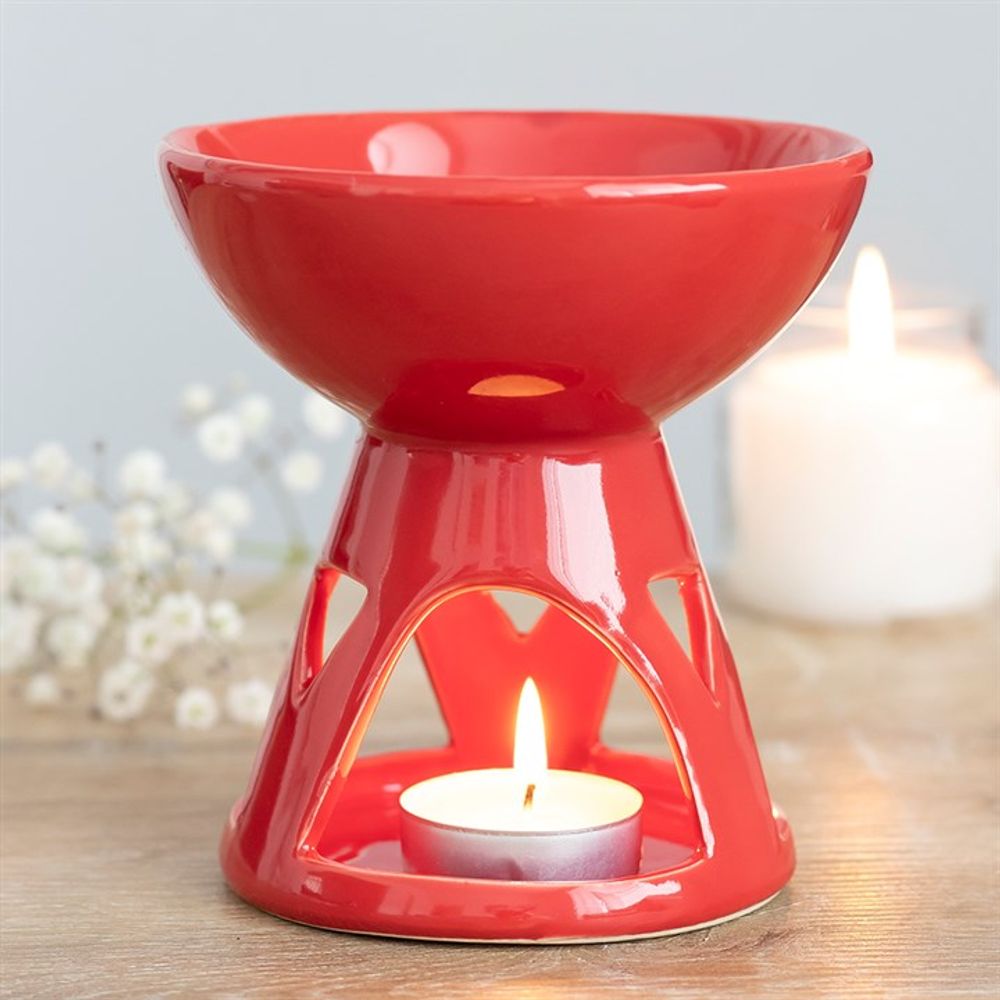 Red Deep Bowl Oil Burner - ScentiMelti  Red Deep Bowl Oil Burner