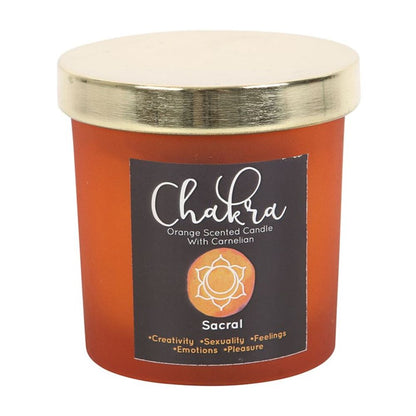 Sacral Chakra Orange Crystal Chip Candle - ScentiMelti  Sacral Chakra Orange Crystal Chip Candle