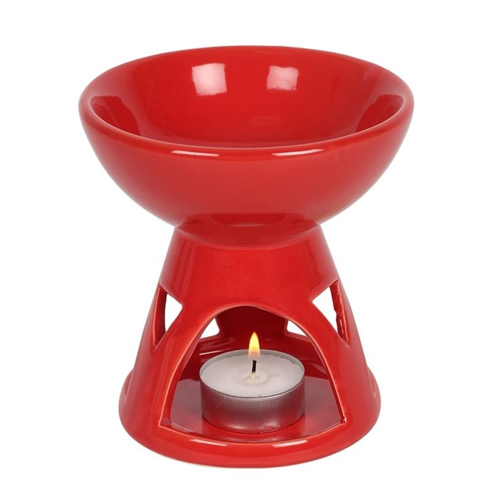 Red Deep Bowl Oil Burner - ScentiMelti  Red Deep Bowl Oil Burner