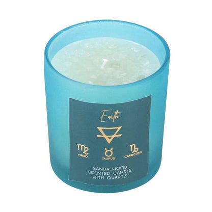 Earth Element Sandalwood Crystal Chip Candle - ScentiMelti  Earth Element Sandalwood Crystal Chip Candle