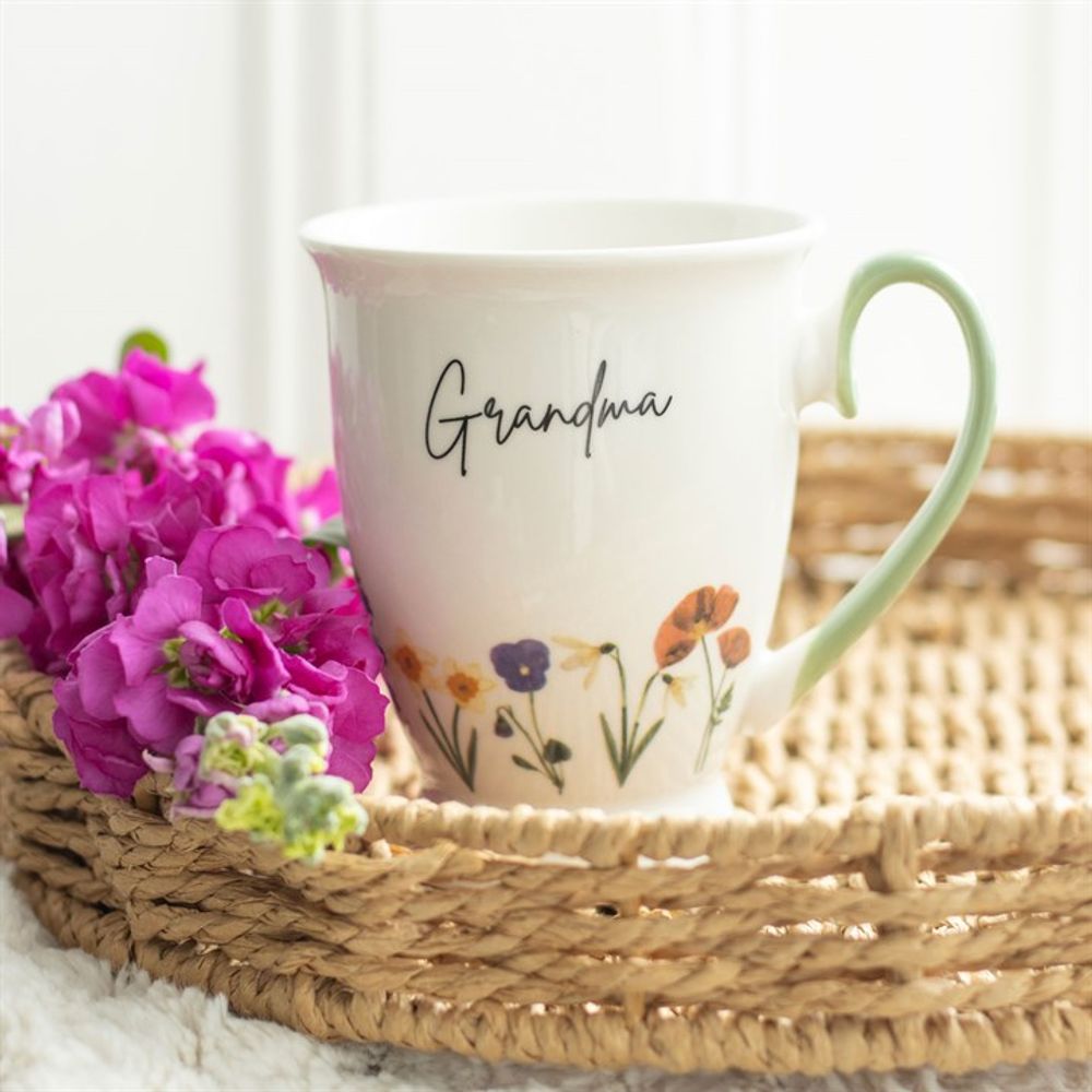 Grandma Wildflower Pedestal Mug - ScentiMelti  Grandma Wildflower Pedestal Mug