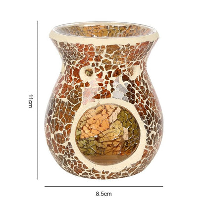 Small Brown Crackle Oil Burner - ScentiMelti  Small Brown Crackle Oil Burner