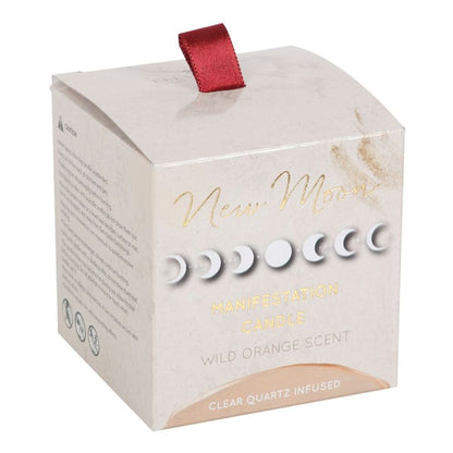 New Moon Wild Orange Manifestation Candle with Clear Quartz - ScentiMelti  New Moon Wild Orange Manifestation Candle with Clear Quartz