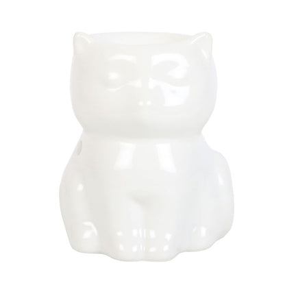 Shiny White Cat Oil Burner - ScentiMelti  Shiny White Cat Oil Burner