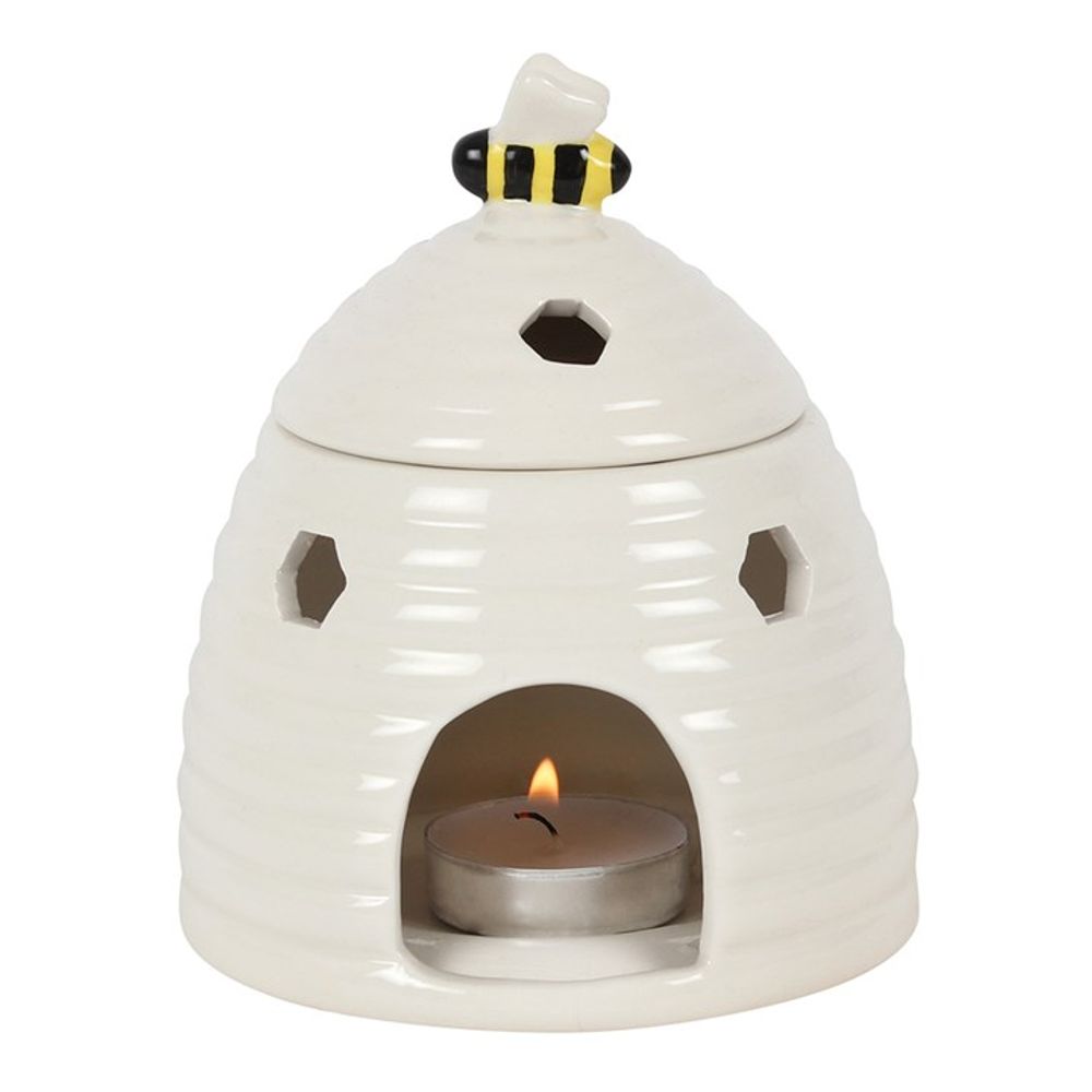 White Beehive Oil Burner - ScentiMelti  White Beehive Oil Burner